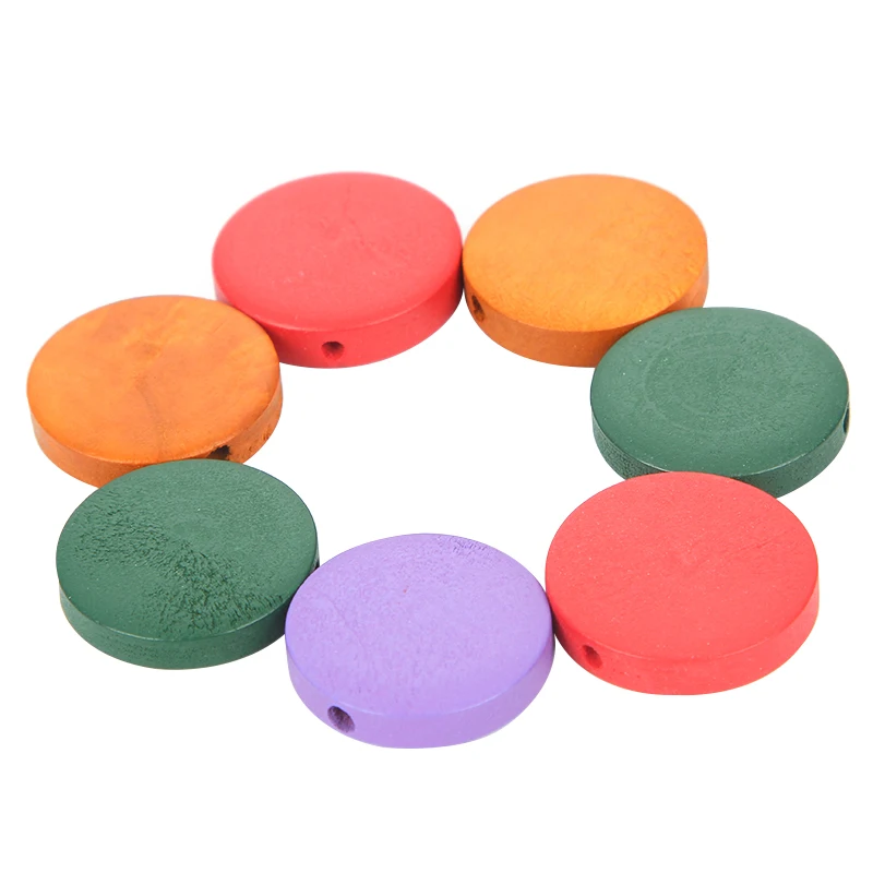 30 шт. круглые плоские деревянные бусины для изготовления ювелирных изделий |