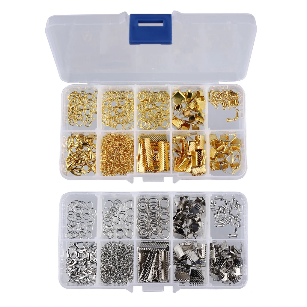 2 Box Crafts Lobster Clasp Open Jump Ring Finding Kit for Jewelry Making, Bracelet, Necklace Closure, Connecting Charms