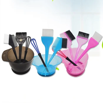 

5PCS/Set Hair Dye Styling Accessories Plastic Hair Color Dye Bowl Comb Brushes Ear Caps Hair Coloring Tint Tools