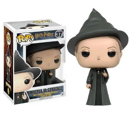 MINERVA37 with box Funko Pop Movie Гарри Поттер Гермиона Рон Добби Луна персонажи Дамблдор 10 см Виниловая кукла Фигурка Коллекция Модель игрушки - Цвет: MINERVA37 with box