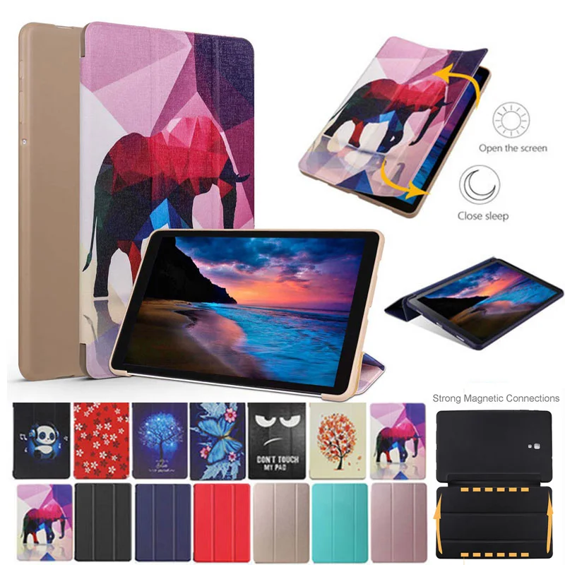 Чехол для samsung Galaxy Tab A A2 10,5 ''SM T590 T595 T597, чехол из окрашенной кожи на магните, умный чехол, флип-чехол для сна, с подставкой