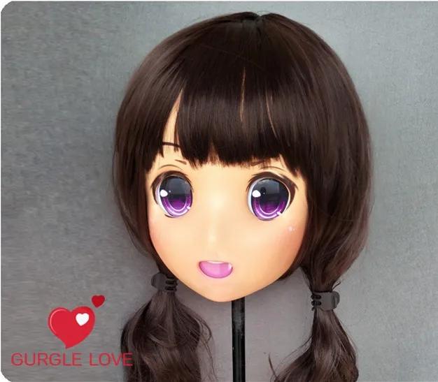 DM151) Женская милая девочка Смола половина головы кигуруми маска с BJD глаза в стиле японского аниме маска Лолиты кроссдресс кукла