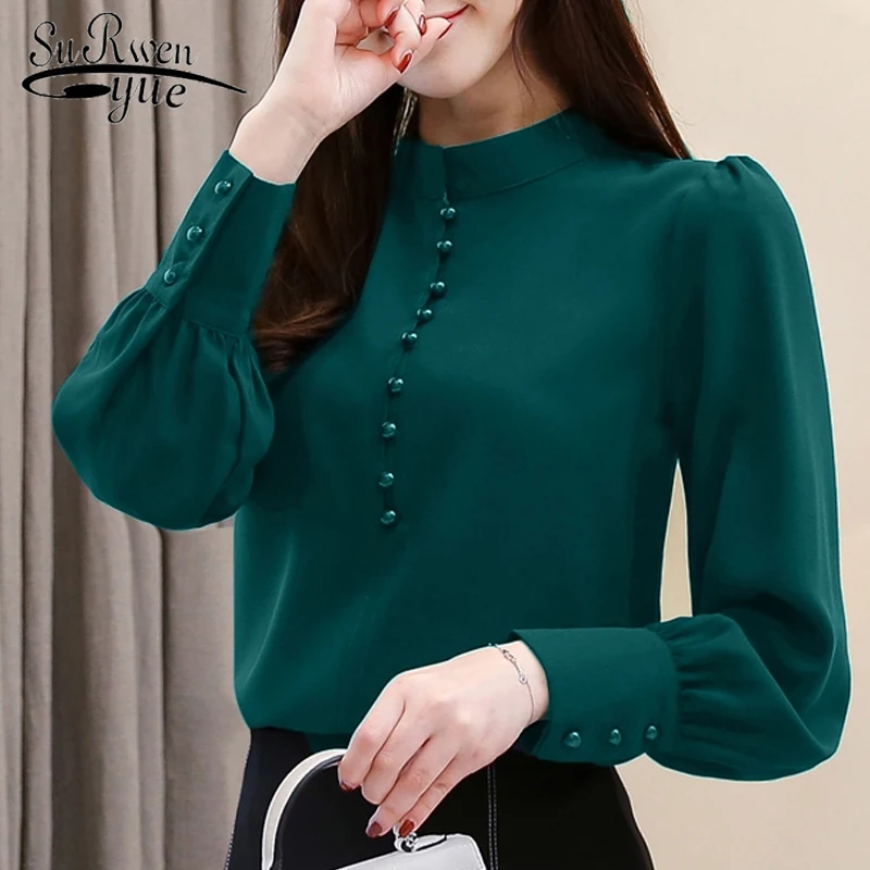 

women shirts camisetas verano mujer 2019 womens tops and blouses plus size solid long sleeve blusas elegantes shirt 5412 50