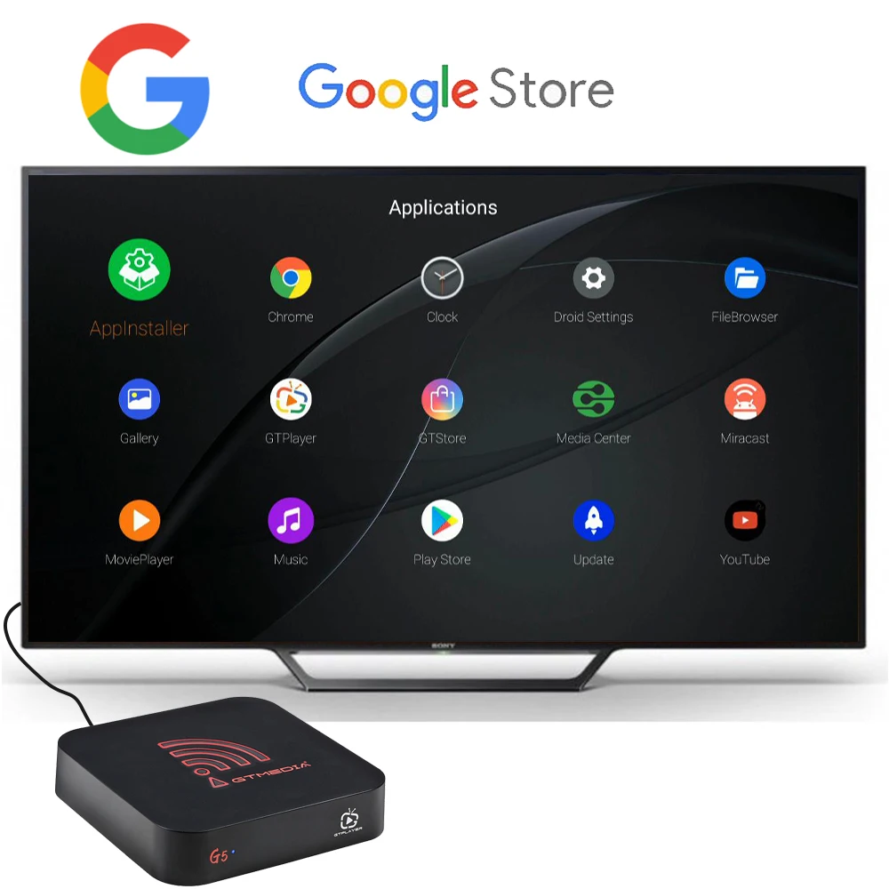 Android 9.0 Smart TV Box GTMEDIA G5 ,Amlogic S905X2 4GB RAM +64GB ROM ,Built-in Wifi 2.4G+5G,BT 4.0, USB 3.0 Google Set Top Box