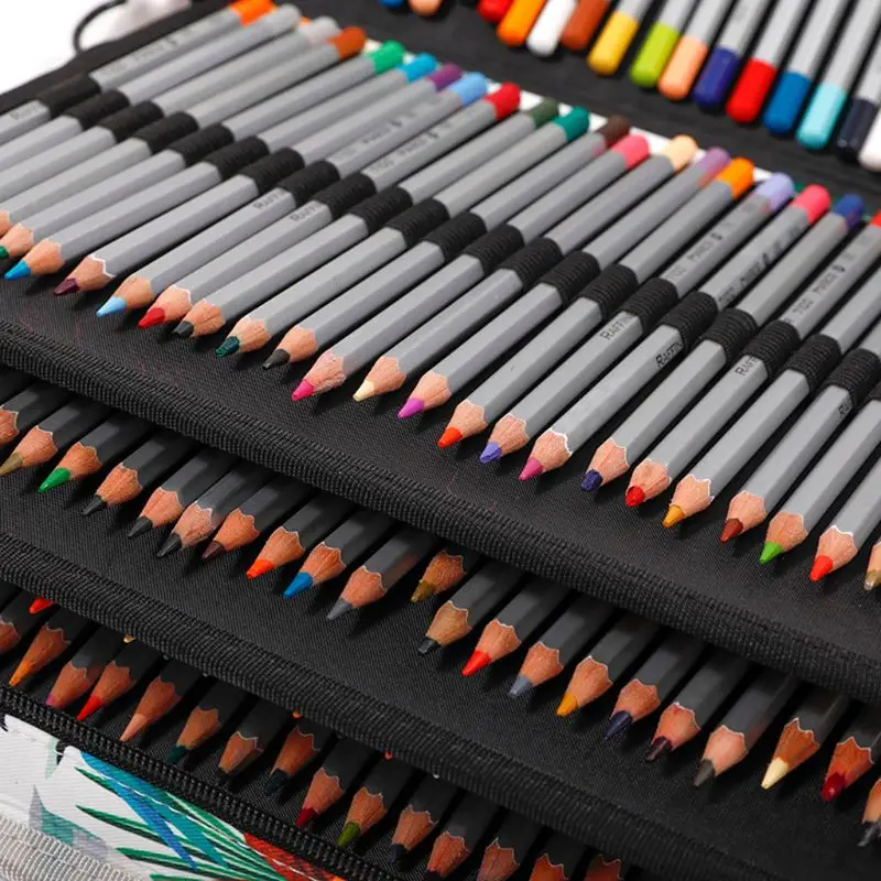 160 Slots Floral Large Capacity Pencil Bag Gel Pen Case Stationery Art Supplies 24BB