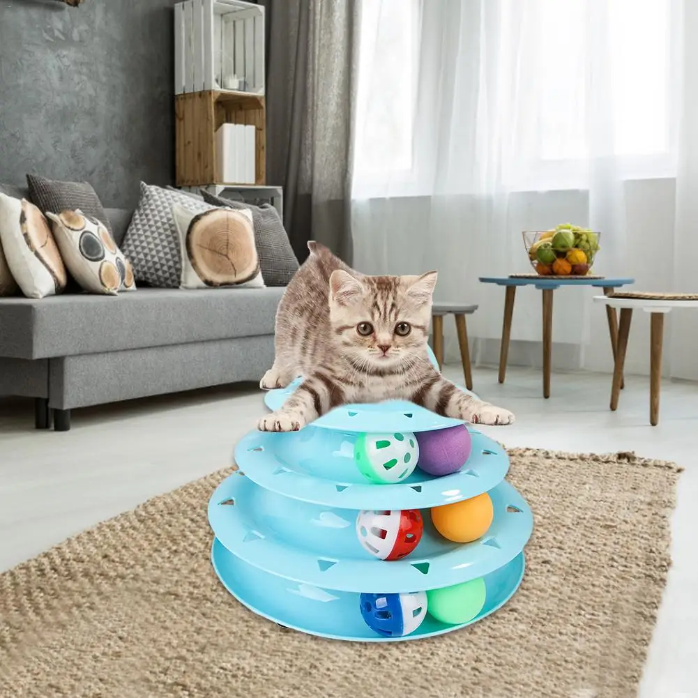 Игрушка для домашних кошек трехслойная Поворотная головоломка колокольчик Игрушка Мяч развлекательная интерактивная игрушка