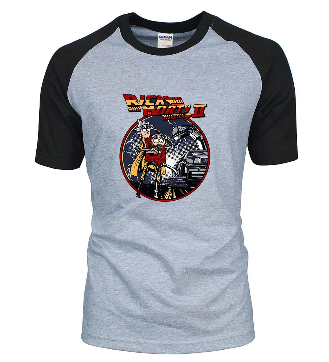 

Rick and Morty Back To The Future Funny T-Shirts Summer sportswear Cotton Raglan T Shirt Loose Fit Anime Workout Tops For Men