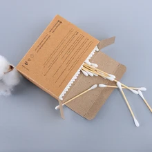 1000/2000 шт бамбуковые прослойки в ватные тампоны, одноразовые двойной головкой ватные палочки для ушей Нос Очистка Красота макияж