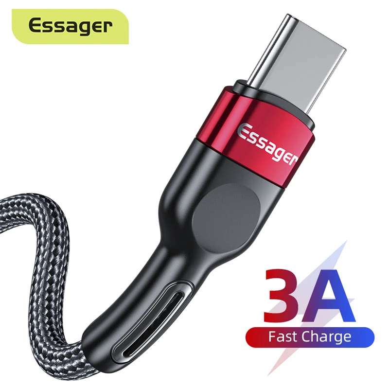 android charger Essager 3A USB Type C Cable Micro USB Fast Charging Data Cable Mobile Phone Charger USB C Microusb Wire Cord For Samsung Xiaomi magnetic phone charger
