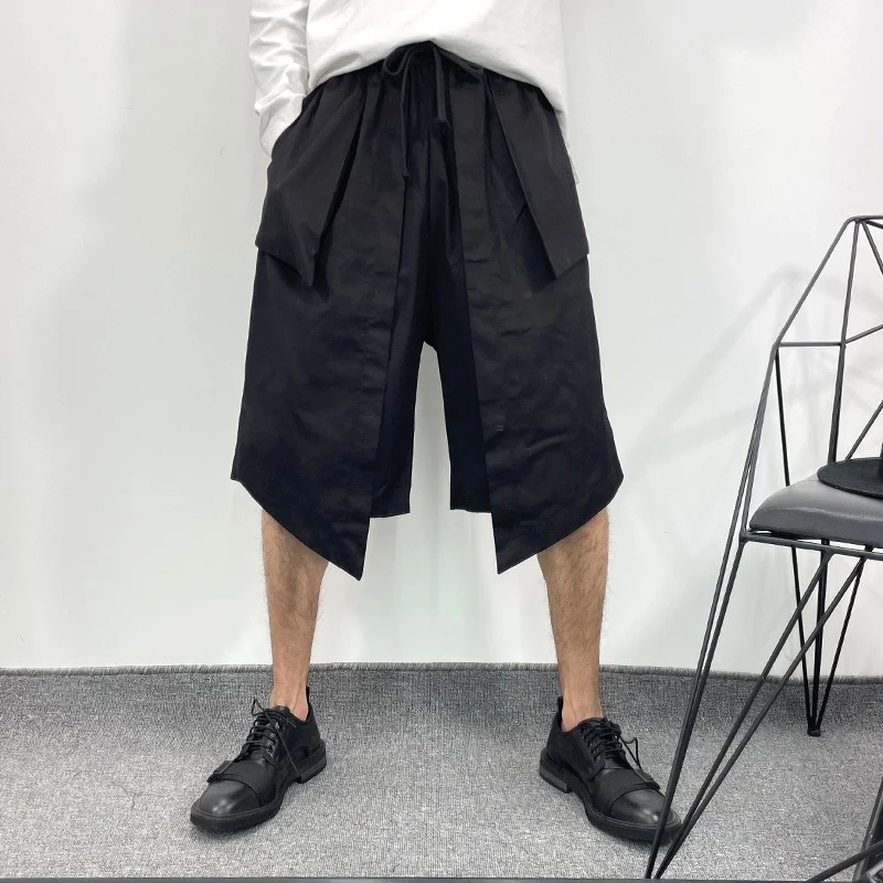 Men's Shorts Summer New Personality Fake Two Pieces Of Hip Hop Street Fashion Popular Oversized Shorts