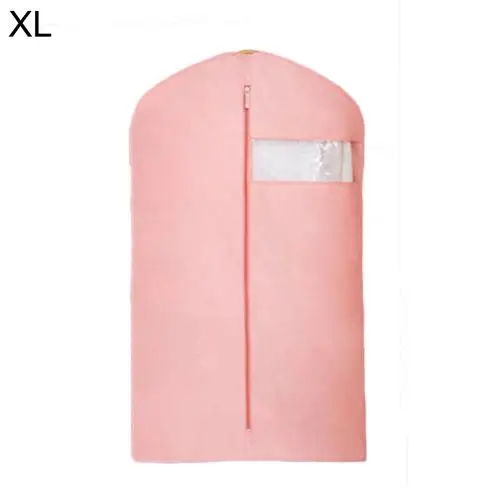 Pink Red Чехол для одежды для защиты от пыли пальто куртка для хранения на молнии висячая сумка протектор с окном хороший - Цвет: Pink Red