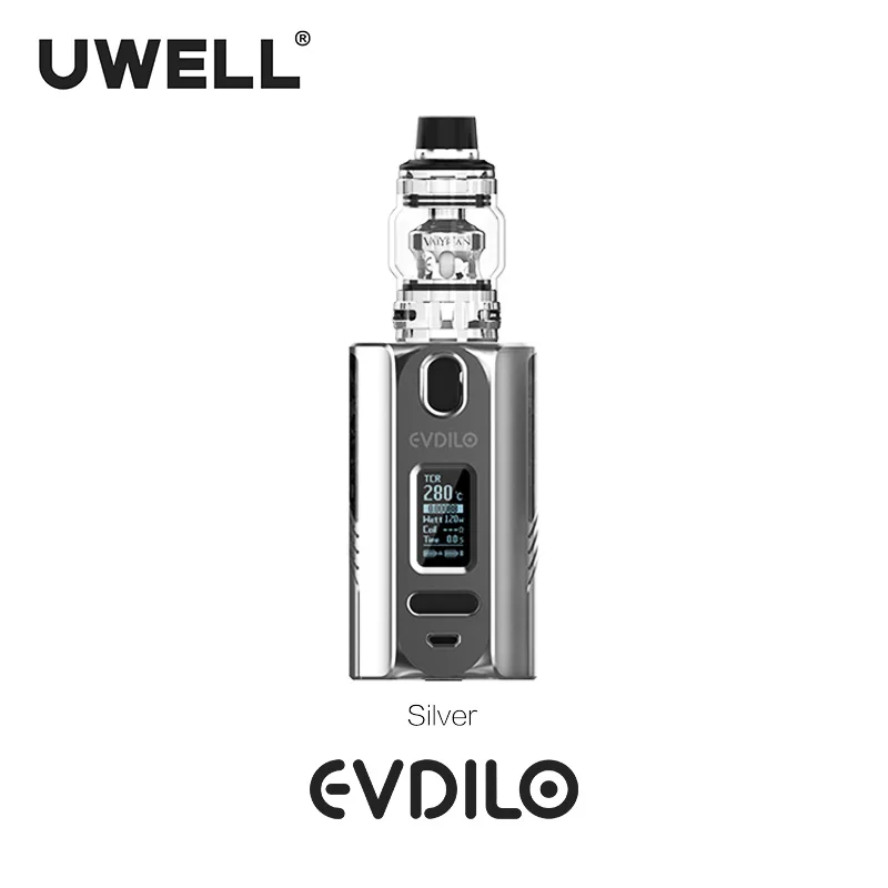 UWELL Evdilo комплект 5 Вт-200 Вт Valyrian II Танк поддержка 18650/20700/21700 батареи, электронная сигарета, набор - Цвет: Silver