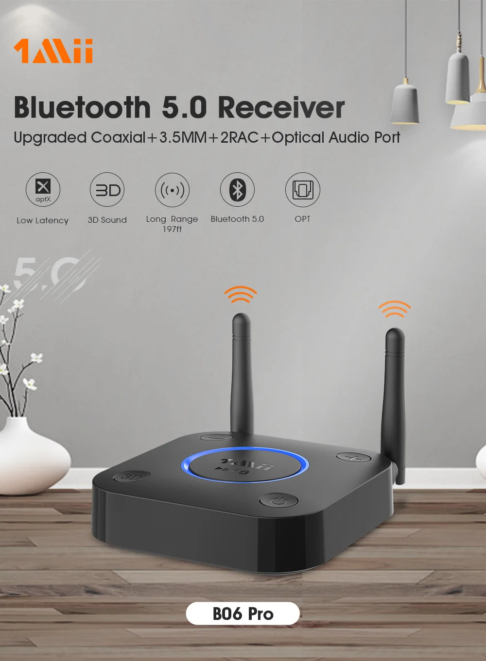 1mii b06 pro bluetooth 5.0 receptor de
