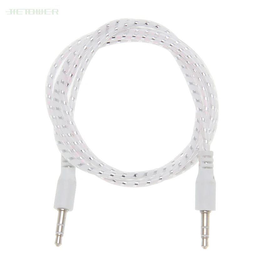 3 5mm Audio Cable Plastic ring 3 5 jack to jack aux cord 1m Headphone Speaker AUX Cable for iphone 5 6 samsung Car MP3 300pcs