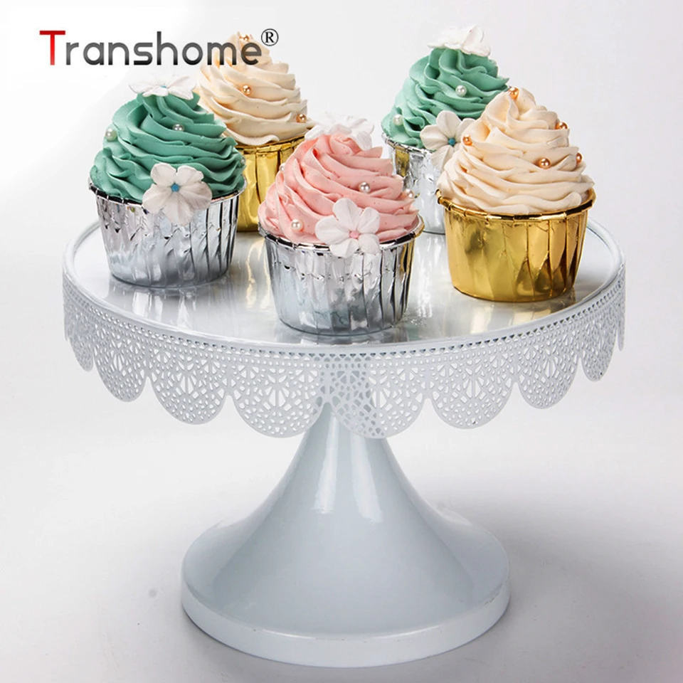 Transhome подставка для торта, металлический кружевной дизайн, край, десертный стол, поднос для торта, для рождества, дня рождения, вечеринки, макарон, подставка для кекса, Свадебная подставка