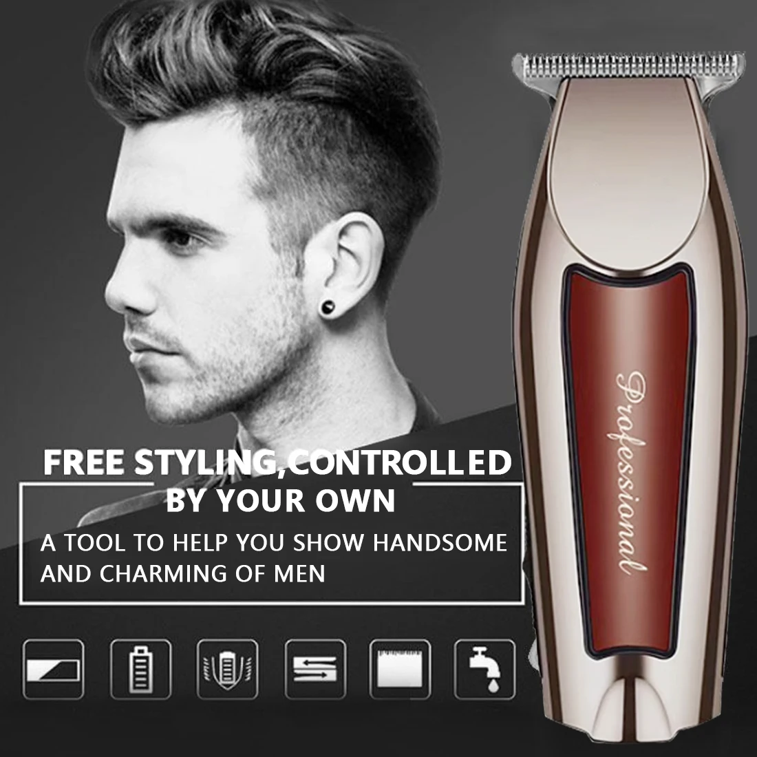 

Hair trimmer beard Cordless Hair cutter Multi Functional Hair Clipper with 3 Limited Comb Rechargeable Hair Trimmer Cutter Kit