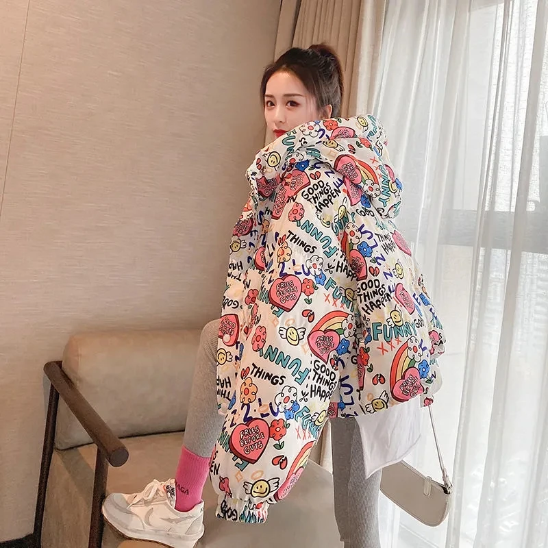 女性用ジッパー付きコットンパフジャケット ルーズパーカー 厚手のコート 無地 白 暖かい ファッショナブル 冬 2023 Amazon | QPQPQ オフホワイト ダウンジャケット レディース