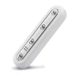 СВЕТОДИОДНЫЙ беспроводной ночник шкаф свет 4 Светодиодная батарея питание сенсорный датчик смарт-лампа прикроватный шкаф лестница кухня