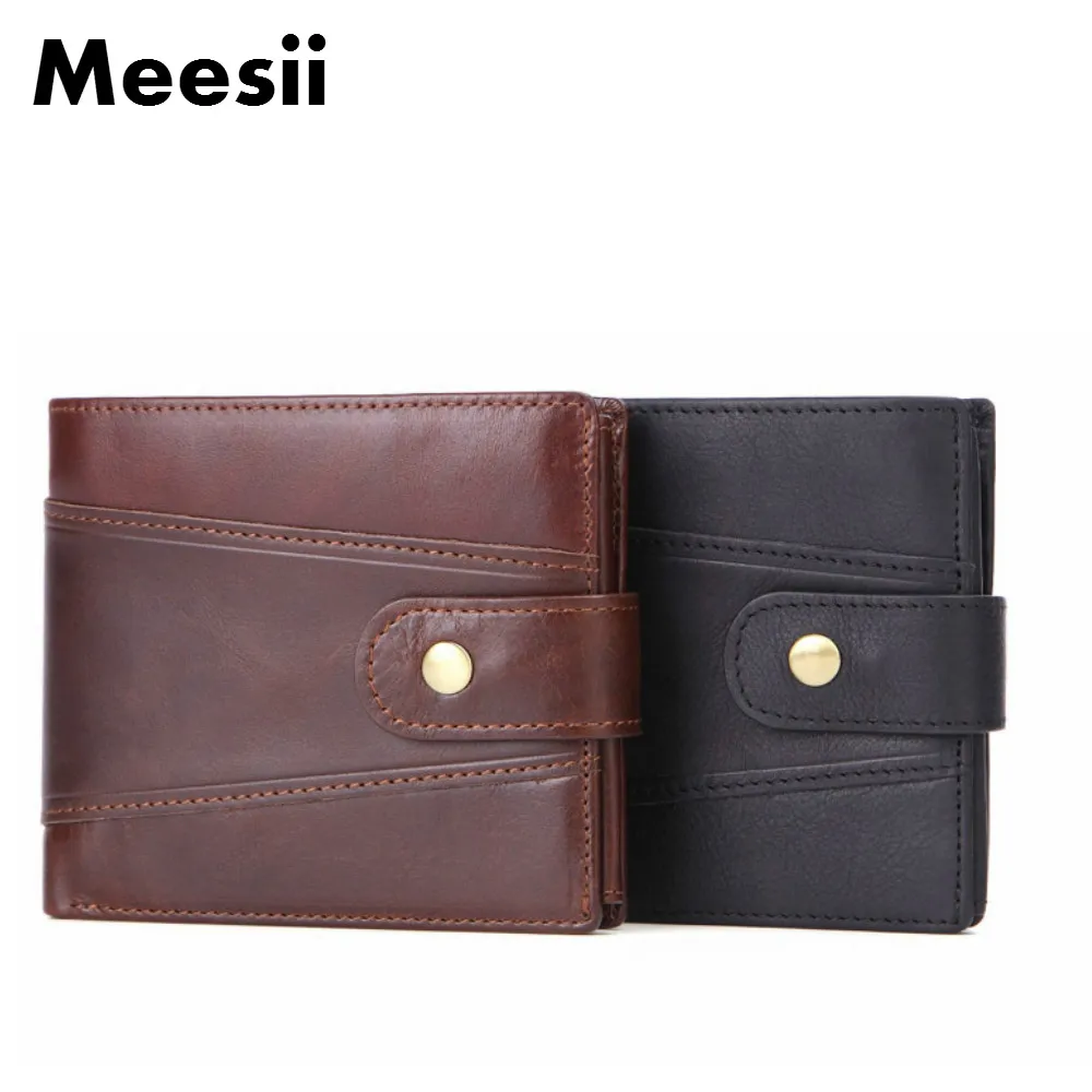 Новые маленькие кошельки Meesii мужские Короткий Мужской кошелек из натуральной