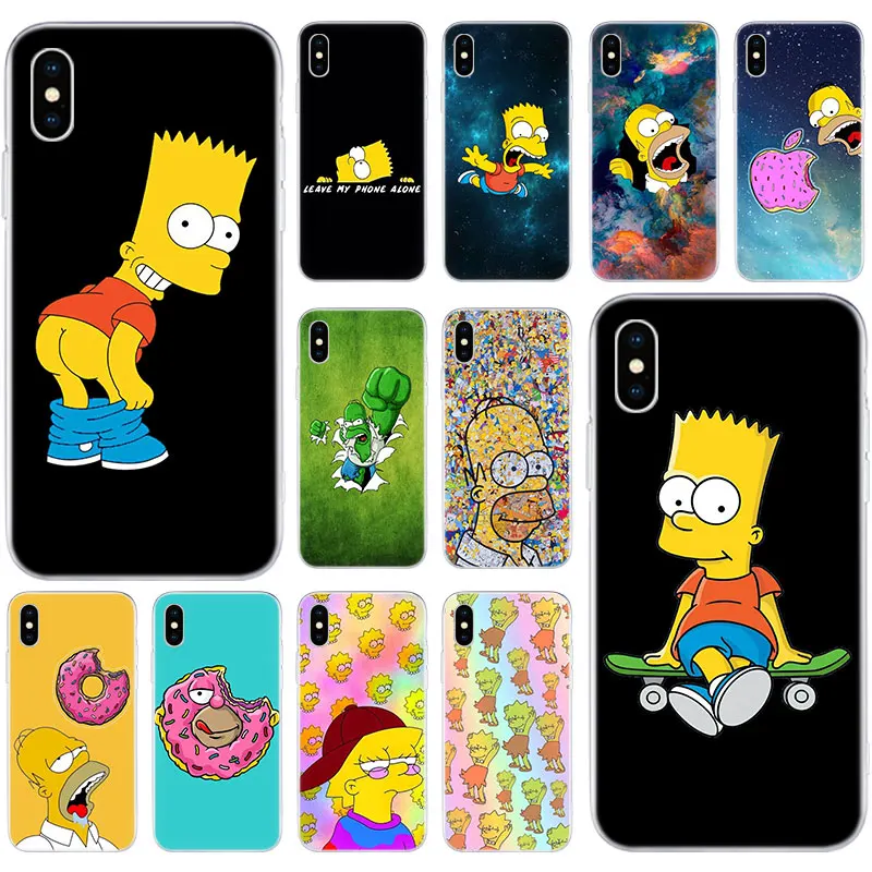 

Hot The Simpsons Soft Silicone Case for Apple iPhone 11 Pro XS MAX X XR 7 8 Plus 6 6s Plus 5 5S SE Fashion Cover