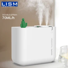 3000ml Double Spout Humidifier USB Ultrasonic Essential Oils For Aromatherapy Diffusers Cactus Air Humidifier
