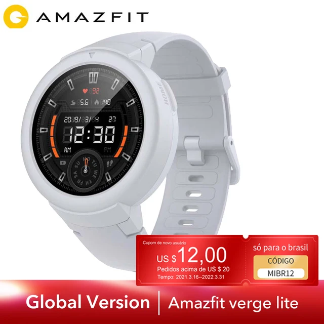 Global Version Amazfit Verge Lite GPS Smart watch with 1:3 AMOLED Display Screen for Android iOS IP68 Wristwatch 1