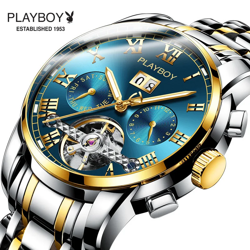 

Watch Men Calendar Fully Automatic Analog Watch Waterproof Night Light Steel Belt-Style Hollow out New Style MEN'S Watch