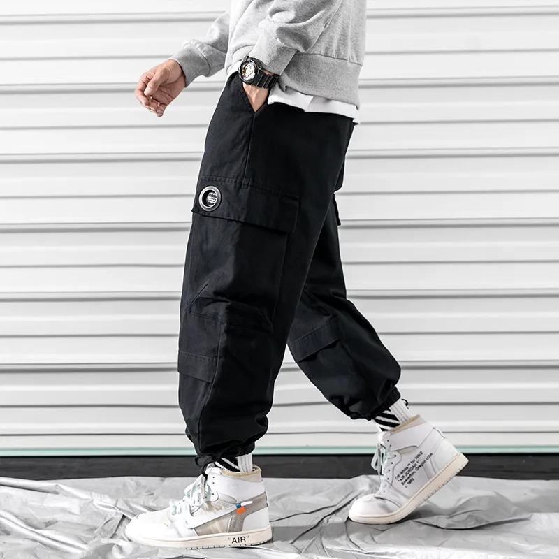 

2020 Spring Main Push Japanese-style Rolling Door Large Size Eyelets Harem Capri Pants M-5x Hk1934