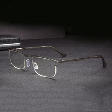 Seemfly, анти-синий светильник, очки для чтения, нержавеющая сталь, полуоправа, смола, прозрачные линзы, очки для дальнозоркости+ от 1,0 до+ 4,0