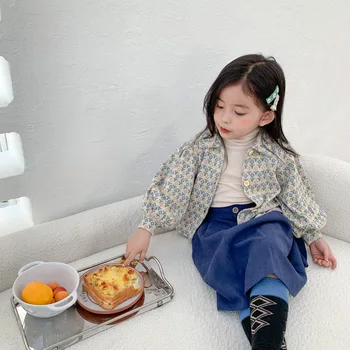 

2020 New Baby Girls Floral Long Sleeve Cotton Fashion Knitted Cardigan Coats Toddler Children Sweet Autumn Lapel Sweater Jackets