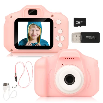 New Arrive Hot Sale Mini Children's Camera Rechargeable Pink Photo Video Playback 32 GB Kids Toys Child Girl Birthday Present 1