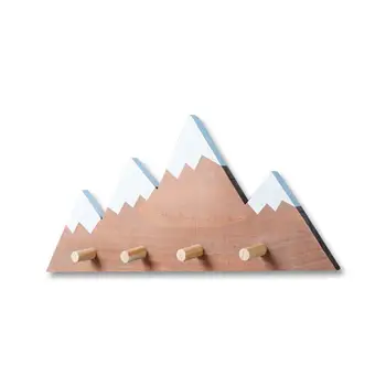

Nordic Wooden Mountain View Wall Coat Hook Home Decoration Living Room Bedroom Wall Storage Finishing Hook