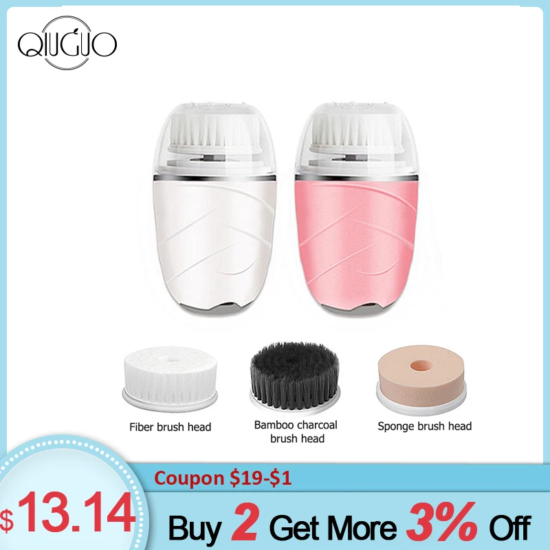 

Electric Facial Cleaning Brush 3 IN 1 Face Skin Deep Cleansing Machine Waterproof Anti Acne Blackhead Removal Brush