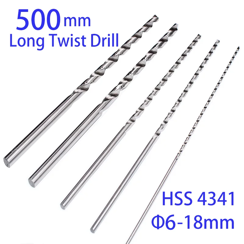 Extended bit L=500mm Φ 6 18mm HSS deep hole super long twist drill soft