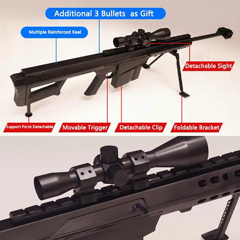 1:1 весы 145 см Barrett M82A1 снайперская винтовка DIY Бумажные модели детских игрушек |