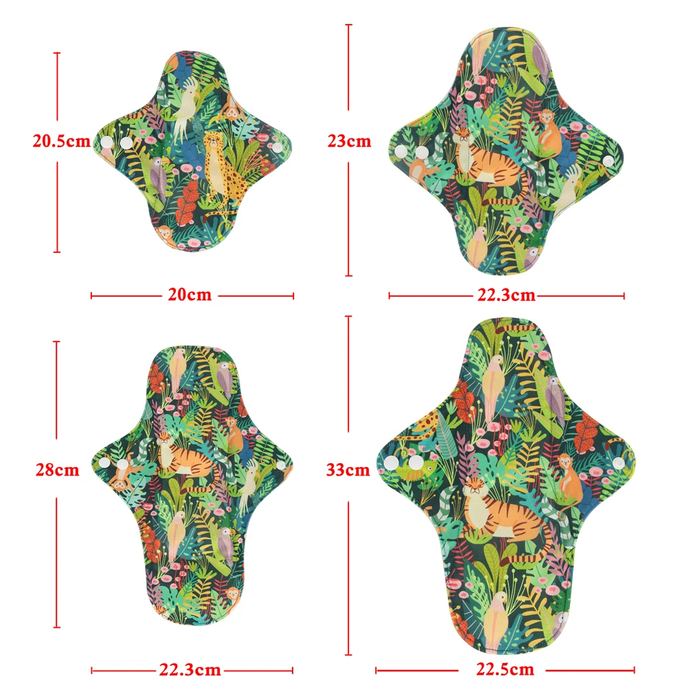 4PCS Women Sanitary Napkin Cloth Reusable Sanitary Pads Heavy Washable Pads Bamboo Towel Mestrual Dropshipping