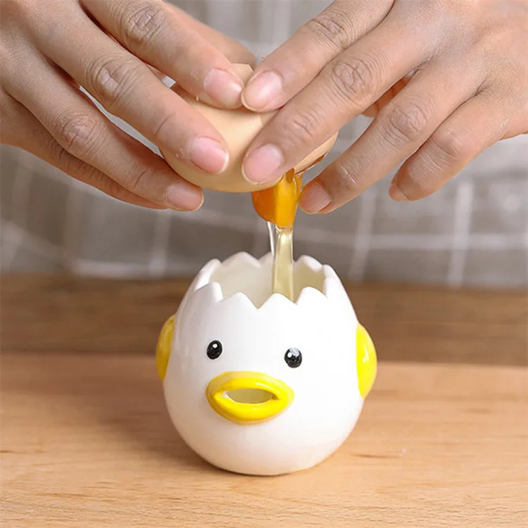 

Cute Chicken Ceramic Egg White Separator Creative Egg Yolk Protein Separator Filter Cake Cake Baking Tools