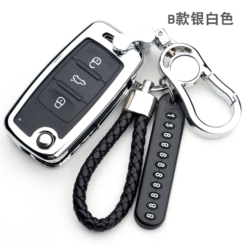 Zinc alloy car key cover case for Volkswagen polo passat golf 5 6 jetta tiguan Gol CrossFox Plus Eos Scirocco Beetle car styling - Название цвета: C
