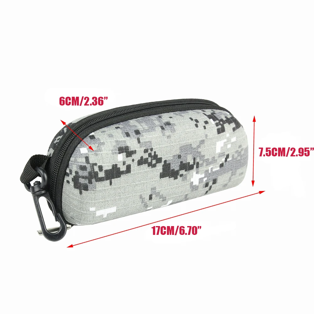 Tactical Camouflage Molle Sunglasses Box EVA Zipper Goggle Box Glasses Storage Case Outdoor EDC Eyewear Accessory Bag