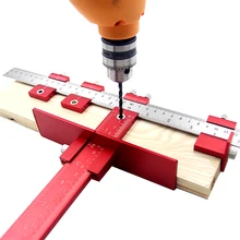 Cabinet Hardware Jig Center Drill Bit Guide Set Sleeve Cabinet Hardware Locator Wood Drilling Detachable Hole Punch Jig Tool