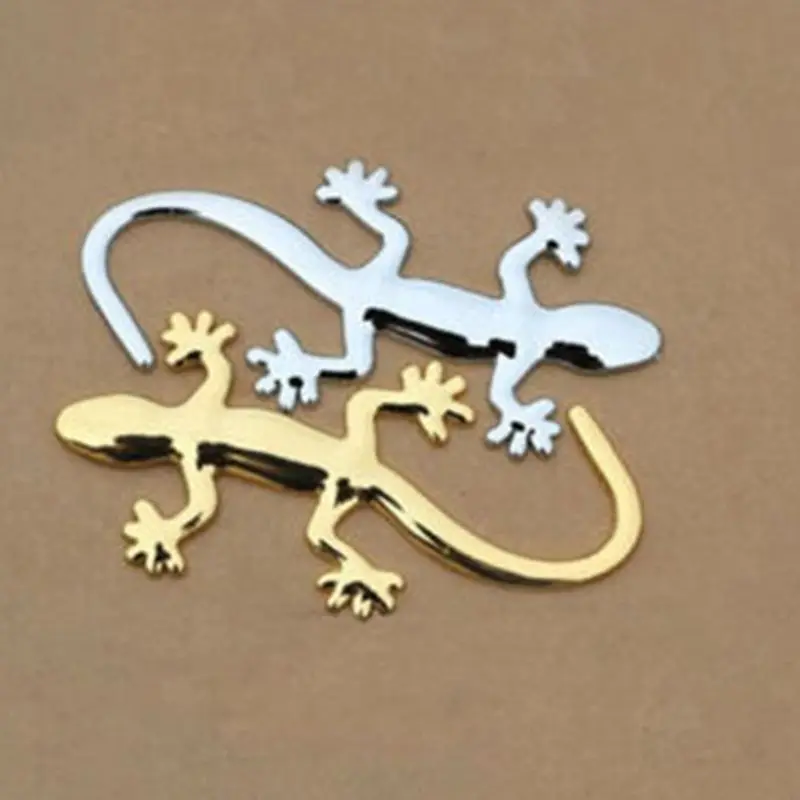 Auto Aufkleber 3D Gecko Chrom Gold Eidechse Emblem Gekko Car Sticker Gold