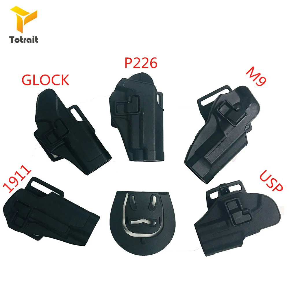 

TOtrait Tactical Hunting Holster For Glock17 19/USP/Colt 1911/ M9/SIG P226 Right Hand Airsoft Pistol Holster Combat Holster