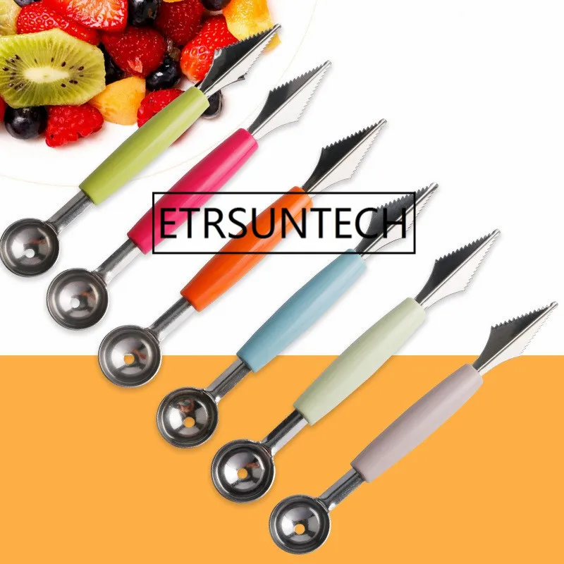 200pcs Stainless Steel Fruit Carving Knives Ice Cream Scoop Spoon Fruit Melon Watermelon Balls Kitchen Tools