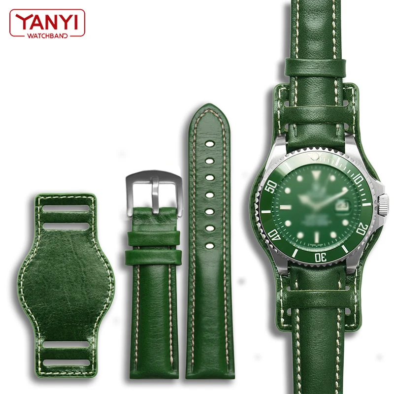 Handmade Genuine Leather Men's Watch Strap - Premium Watchband Bracelet