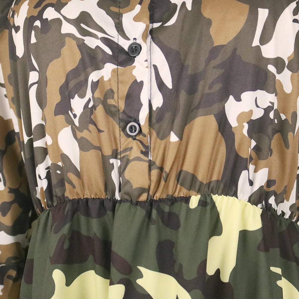 Long Dress Army Green Long Sleeve 