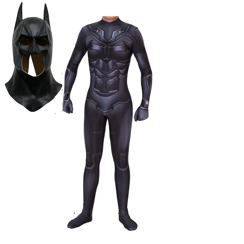 Dark Knight Rises костюм Бэтмена с 3D принтом полный корпус Бэтмен Брюс Уэйн для