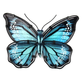 

Blue Metal Butterfly Wall Decoration for Home and Garden Decoration Mini Animal Outdoor Statues and Sculptures for Yard