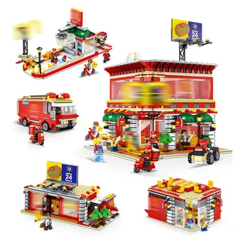 

6901 Compatible Lepining Building Blocks Street View Series Toy Light Men and Women Assembled Block Children Birthdays Gifts
