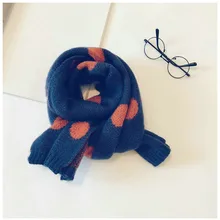 Осенне-зимний вязаный детский шарф, Модный корейский стиль, цветное лоскутное овальное кольцо, шарф для мальчиков и девочек, 38