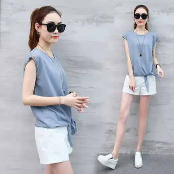 

Blue Tops T Shirt Women Short Sleeve Tshirt fuchsia